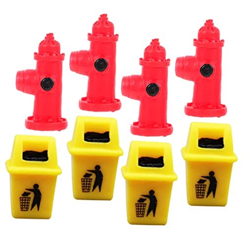 ifundom Puppenhaus-Hydrant Und Mini-mülleimer-Set Miniatur-mülleimer-Modell 8-teilig Für Landschaftsgestaltung Dekorativ von ifundom