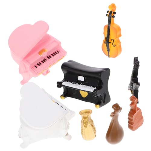 ifundom 8st Ornamente Für Musikinstrumente Puppenhaus-minigitarre Feengarten-miniaturen Mini-instrumentenmodell Puppenhaus-klaviermodell Miniatur-Musikinstrument Puppenzubehör Guzheng Harz von ifundom