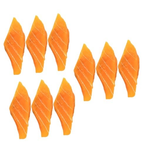 ifundom 9 STK Simuliertes Sashimi lachfas rustikale simarilion dekoring simulierte Lachsscheiben gefälschte Lebensmitteldekore Fischform gefälschtes Essen vorgeben schmücken Modell PVC von ifundom