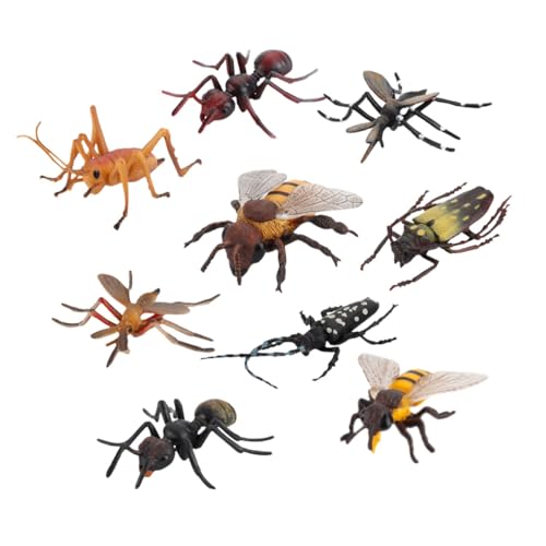 ifundom 9 Stück Modell Der Insektenwelt Lustige Insektenmodelle Simulationsinsekten Lebensechte Figuren Unterhaltsame Lehrmittel Realistische Insektenfiguren Abs von ifundom
