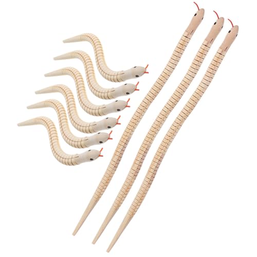 ifundom 9 Stück Teiliges Flexibles Holzschlangen- Gelenkige Bemalbare DIY-schlangenspielzeuge für Sichere Ungiftige Materialien für Geburtstagsfeiern und Lernaktivitäten von ifundom