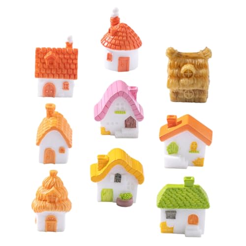 ifundom 9 Stück Teiliges Miniatur-Resin-Haus mit Handgefertigten Vintage Landhaus-strohdach-Figuren für Mikro-landschaften Feengärten Bonsai-Dekorationen und Pflanzgefäße ifundom 9 Stück Teiliges Miniatur-Resin-Haus mit Handgefertigten Vintage Landhaus-strohdach-Figuren für Mikro-landschaften Feengärten Bonsai-Dekorationen und Pflanzgefäße von ifundom