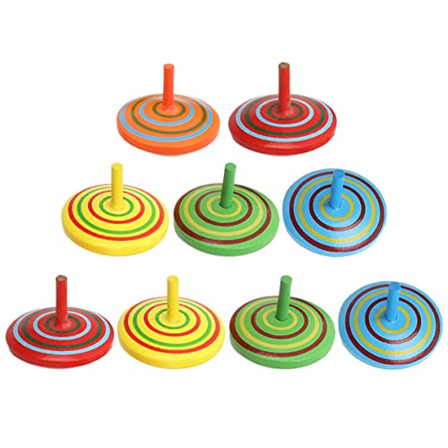 ifundom 9st Kreisel Spielzeuge Kinderversorgung Verschleißfestes Kinderspielzeug Interessantes Kinderspielzeug Kinderaccessoire Tragbares Kinderspielzeug Kinderzubehör Hölzern von ifundom