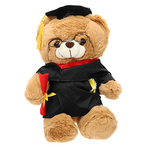ifundom Abschlussbärenpuppe Abschluss Stofftiere Kleine Bärenpuppe Weiche, Flauschige Puppe Bärengeschenkpuppe Plüsch-abschlussbär Plus Bärenpuppe Entzückendes Bärenspielzeug Baumwolle von ifundom