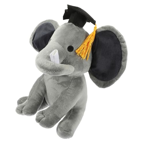 ifundom Abschlussgeschenk niedliche Cute Toy Elefant ausgestopfte Tiere Abschluss-Elefantenpuppe Vor Abschluss-Cartoon-Elefant entzückender Zeichentrickelefant Stoff Grey von ifundom