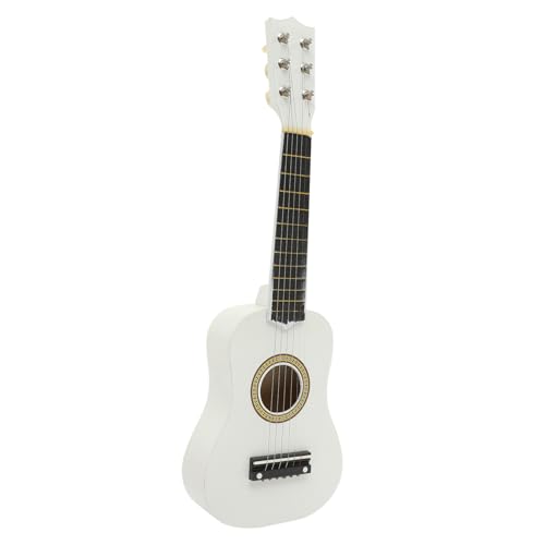 ifundom Akustikgitarre Mini Gitarre für Anfänger Holzhandwerk Musikinstrument Weiß für Jungen und Mädchen Geschenkidee für Musikliebhaber von ifundom