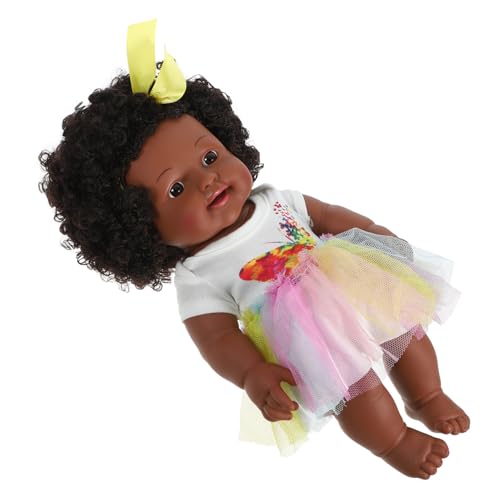 ifundom Babypuppenspielzeug Reborn Puppen Babypuppen Schwarze Puppen Puppe Für Babypuppen Für Neugeborene Mädchenpuppe Mit Kleid Kinderpuppen Schwarze Mädchenpuppe Lebensechte von ifundom
