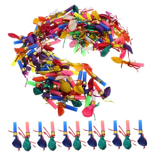 ifundom Aufgeblasene Luftballons Für Kinder – 100 Stück Pfeifspielzeug Gebläse Für Weihnachtsfeiern Krachmacher Für Geburtstage Neujahr Sicheres Plastikspielzeug Für Kinder von ifundom