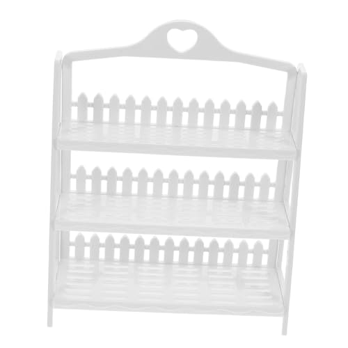 ifundom Blumenständer-regalmodell Lagerregal Puppenhaus Möbel Schrank Puppenhaus Gegen Puppenhaus Puppe Puppenhaus Prop Puppenhaus Lagerregal Spielzeughaus Mini-spielzeughaus Weiß Plastik von ifundom