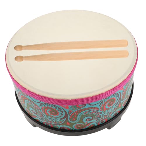ifundom Boden Trommel mit Blumenmuster Orff Percussion für Junge Mädchen und Kleinkinder Klarer Vielseitig für Indoor und Outdoor Rhythmus Instrument Frühkindlichen Musikförderung von ifundom