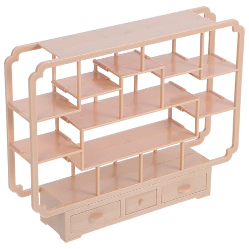 ifundom Puppenhaus Mini Bücherregal Kunststoff Lagerregal Moderne Dekorative Spielzeug Realistische Miniatur Möbel von ifundom