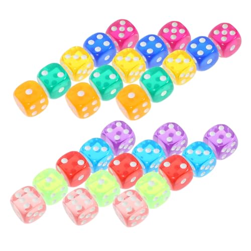 ifundom Brettspiel-würfel-Set 100 Stück Acrylwürfel 6-seitige Würfel für Party-Mathe-Spiel-Requisiten von ifundom