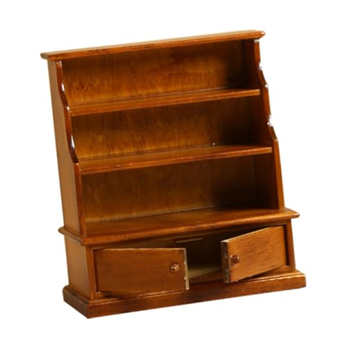 ifundom Bücherregal für Puppenhaus Praktischer Aufbewahrungsschrank für Miniaturmöbel und Accessoires Kreative Bastelprojekte und Wohnraumgestaltung von ifundom