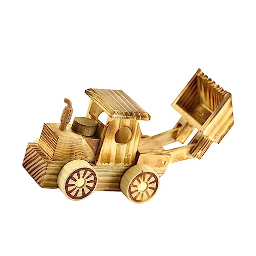 ifundom Bulldozer-Modell Spielset aus Holz Kinderspielzeug Spielzeuge Modelle Autos Spielzeug technisches Spielzeugauto Simulation Schubdozer hölzern technisches Fahrzeug Dekorationen von ifundom