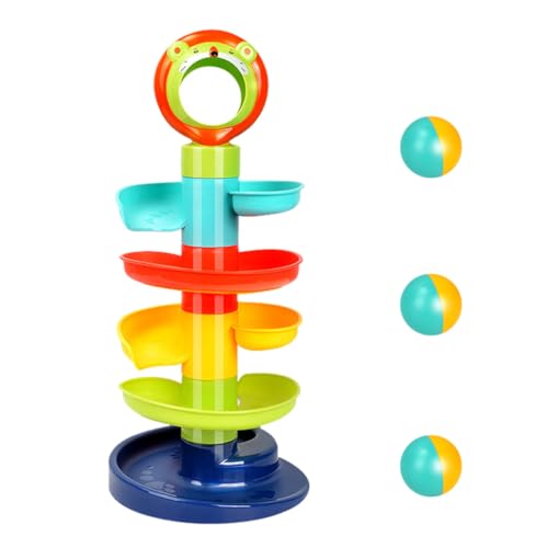 ifundom Buntes Lernspielzeug Drehender Turm Kugeln Farbenerkennungsspielzeug Kognitiven Fähigkeiten für Kleinkinder Spielerisches Eltern Junge Mädchen interaktionsspiel von ifundom