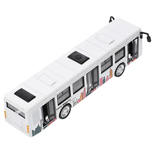 ifundom Busmodell puppenwagen kinderspielzeug Auto spielzeugauto Fahrzeuge Modellbus Busspielzeug zurückziehen Simulation Bus Stadtbus-Modell Legierung Weiß von ifundom