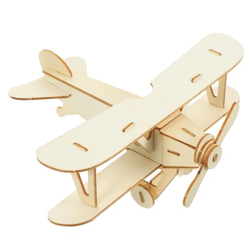 ifundom DIY Holzflugzeug Puzzle Modell Zum Zusammenbauen Kreatives Bastelset Für Jungen Und Jahren Naturholzfarbe von ifundom