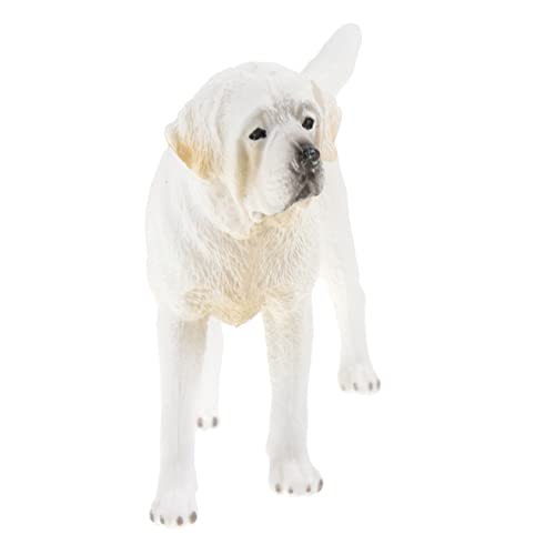 ifundom Kuscheltiere Für Hunde des Heiligen Bernhard Figuren Dackel Hund Welpenmodell-Ornament Heimdekoration Kinderspielzeug Welpenfigur Für Kleinkinder Weiß Plastik Hunde Plüschtier von ifundom