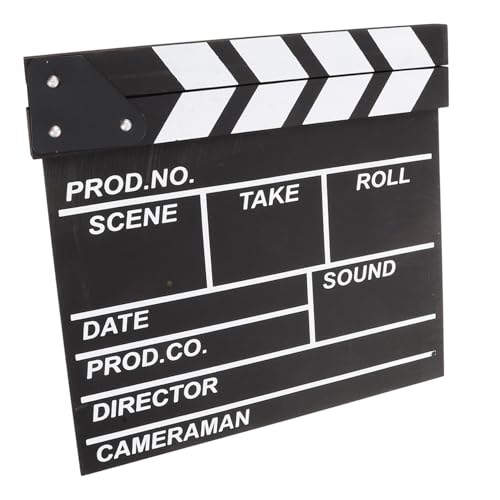 ifundom Direktor Board Filmschindel Filmrequisiten Klöppel filmen Vorstand Schiefertafeln Holzklappe Holzfilmklappe Filmdekor aus Holz Theaterausrüstung Direktoren Schindel hölzern Black von ifundom