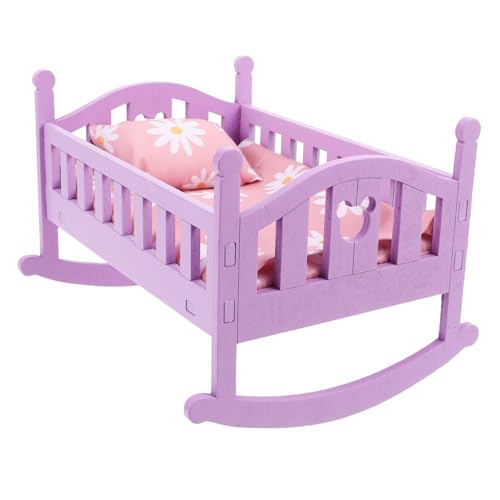 ifundom Dollhouse Schlafzimmer Möbel Mini House Verzierungen Dollhouse Accessoires Miniatur -krippe Und Bett Miniatur Mini Bett Winziges Bett Requisite von ifundom