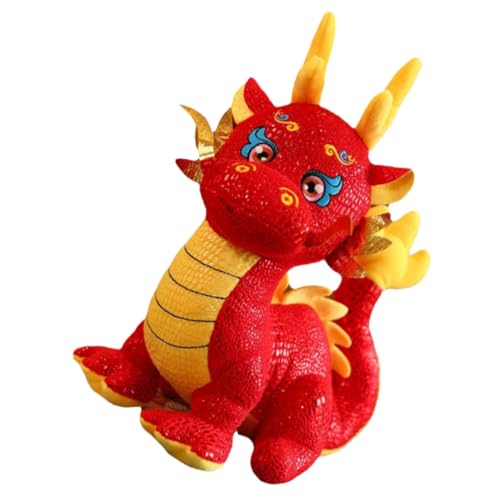 ifundom Drachenspielzeug Puppenaugen Spielzeuge Neujahrsdrache Stofftier Chinesisches Drachenspielzeug Drachen-neujahrsspielzeug Drachenpuppenspielzeug Drache Stoffpuppe Rot Plüsch von ifundom