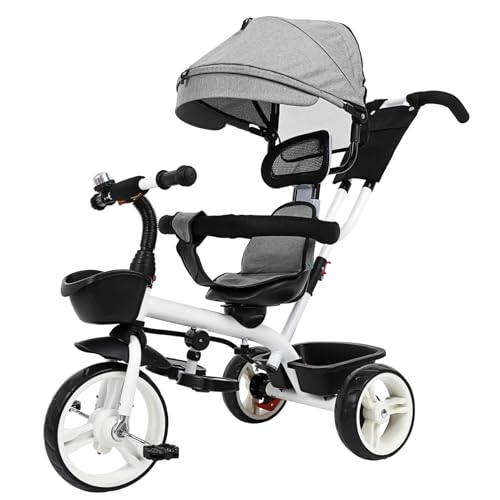 ifundom Dreirad mit Schubstange und Sonnenschutz Verstellbar Leicht und Tragbar für Jungen und Mädchen für Ausflüge und Reisen ifundom Dreirad mit Schubstange und Sonnenschutz Verstellbar Leicht und Tragbar für Jungen und Mädchen für Ausflüge und Reisen von ifundom