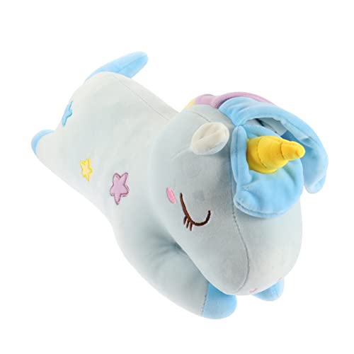 ifundom Einhorn-Puppe Für Paare Dekoration Kinderspielzeug Für Zu Hause Puppe in Tierform Kreative Puppe Tier Stofftier Tierpuppenkissen Kissen Werfen Blue Plüsch von ifundom