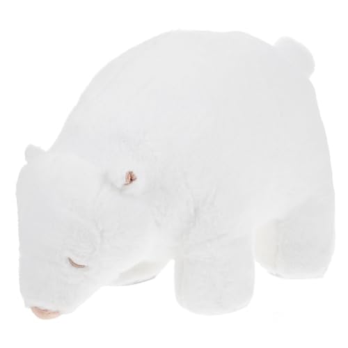 ifundom Eisbärpuppe geschmeidige Plüschpuppe Bär Puppe gefüllte Puppenspielzeuge Plüschbär Stofftier Bär Plüsch Niedlicher Bärenplüsch Simulation von Tierpuppen PP Baumwolle Weiß von ifundom