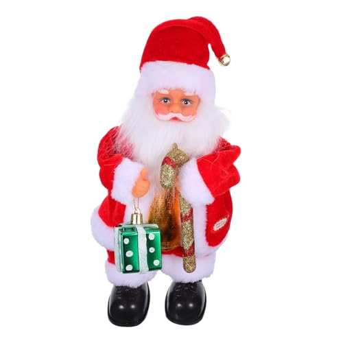 ifundom Elektrischer Weihnachtsmann mit Musik Lustige Weihnachtsdekoration für Familien und Festliche Tisch Regalfigur Party- für Weihnachten von ifundom