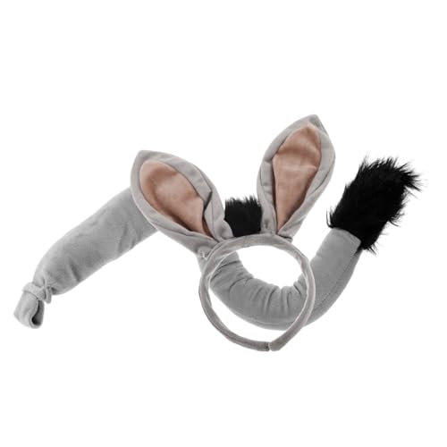 ifundom Halloween Eselschwanz Kostüm Stirnband Katze Bär Hund Ohren Set Tier Kopfbedeckung Für Cosplay Zoo Thema Party Zubehör von ifundom