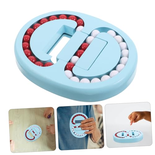 ifundom Fidget Puzzle Bean Schiebespielzeug mit Drehbaren Perlen Taktiles Sensorisches aus Kunststoff und Holz Interaktives Stressabbau Spiel für Erwachsene und Senioren Tragbar für von ifundom