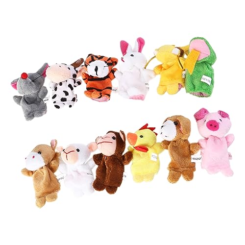 ifundom Bezauberndes Robustes Fingerpuppen-Set 12-teilig Tierpuppen Ideal Zum Spielen Für Jungen Und Mädchen Weihnachtsstrumpffüller Halloween von ifundom