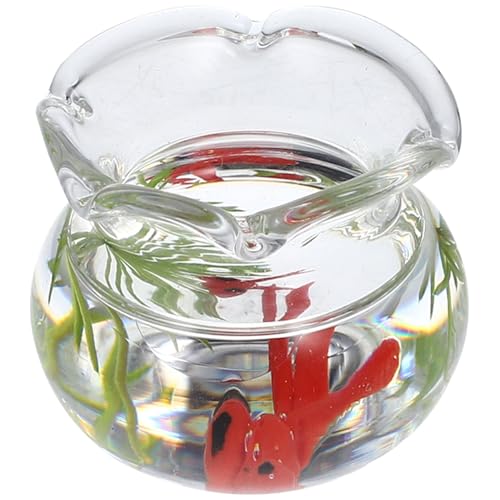 ifundom Fischglas Deko für Puppenhaus Realistischer Goldfischtank aus Resin für Mikrolandschaften und Kreative Gestaltung von Wohnräumen von ifundom