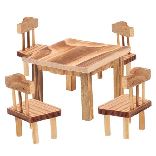 ifundom Handgefertigtes Mini-möbelset Im Traditionellen Chinesischen Stil Mit Tisch Und Stuhl Holzdekor Lernspielzeug Für Schreibtisch Und Raumdekoration von ifundom