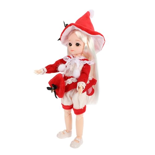 ifundom Gelenkpuppe Dolly Mädchen Lebendige Puppe Süße Puppe Bjd-Puppe Rot Samt von ifundom