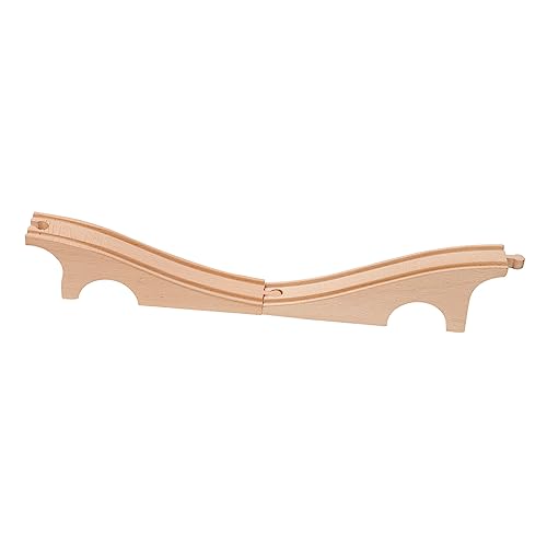 ifundom Gleisbausteine Zug-Szene-Track Gleisbrücke Gleiszubehör Bahnausbaugleis Bahngleisblock Hängebrücke Holz Beige von ifundom