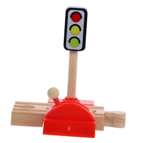 ifundom Gleiszubehör lustiges Straßensperrenmodell Modell Einer Zugstraßensperre Spielset aus Holz Kinderspielzeug Kinderzug-Straßensperre Eisenbahn-Straßensperre hölzern vorgeben Spur von ifundom