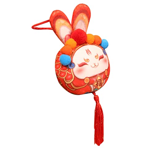 ifundom Glückskaninchen Puppe Anhänger Tiere Ausgestopfter Hase Dekoration Das Tier Ausgestopfte Kaninchen Puppe Neujahrsbedarf Kaninchen Puppe Hängendes Ornament Hasen von ifundom