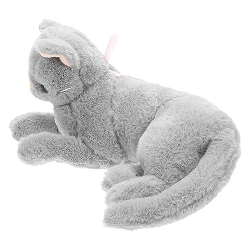 ifundom Graue Katze Das Tier Tiere Stofftier Schlafende Katze Ausgestopfte Katze Lebensechte Katze Ausgestopftes Kätzchen Ausgestopftes Ornament Realistische Katze Gefälschte Katze Plüsch von ifundom