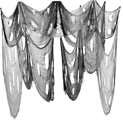 ifundom Gruselige Halloween Deko Aus Schwarzes Und Graues Tuch Je Für Unheimliche Dekorationen Für Halloween Partys Und Grusel Events von ifundom