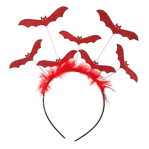 ifundom Halloween-Fledermaus-Stirnband halloween haarschmuck halloween haarreif Halloween-Stirnbänder für Frauen Nonnenmaske Halloween Cosplay -Kostüm Cosplay-Kopfschmuck Stoff rot von ifundom