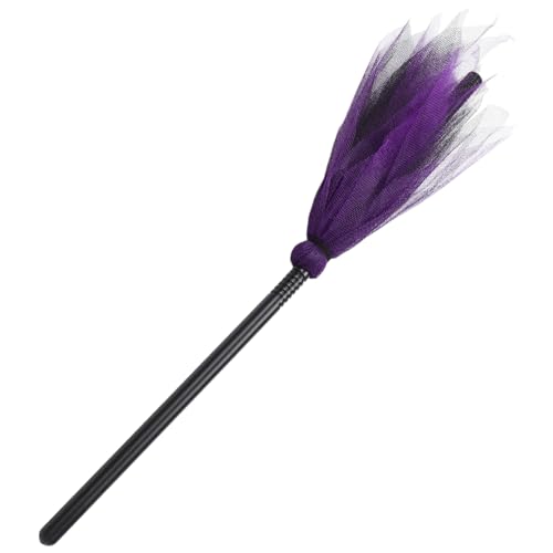 ifundom Halloween Hexenbesen Aus Kunststoff Leichter Besen Mit Netzdesign Kostümaccessoire Für Cosplay Halloween Party Und Maskerade Zufällige Farbe von ifundom