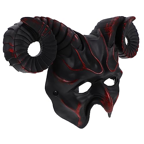 ifundom Halloween Horn Maske Party Maske Für Kostüme Cosplay Und Feiertagsfeiern Dunkelrot Ideal Für Gruselveranstaltungen Und Halloween Dekoration von ifundom