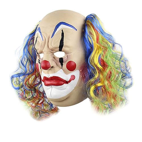 ifundom Halloween-clown Halloween-maske Halloween-latexmaske Zombie-maske Halloween-party-maske Cosplay-kostüm Für Clown Gruselige Clownsmaske Aus Latex Maskerade Lieferungen Haar Emulsion von ifundom