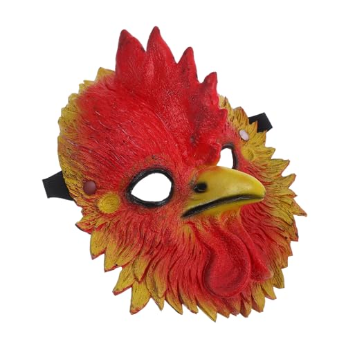 ifundom Halloween Rooster Maske mit Elastischem Band Leichte und Realistische Tierkopf Maske für Party Cosplay Bühnenauftritte und Halloween Kostüm Einzigartige Verkleidung für Erwachsene von ifundom