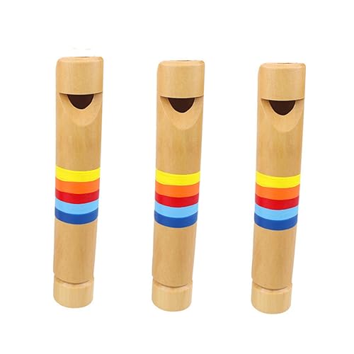 ifundom Hölzerne Flöte mit Pull-Push Mechanismus Pädagogisches Spielzeug für Junge Mädchen der Musikalität und Kreativität von ifundom