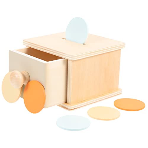 ifundom Holz Münzbox für Kinder Motorikspielzeug 1-3 Pädagogisches Greifspielzeug zur Hand Augen Koordination Spielzeug zur Farberkennung Montessori Lernspielzeug für Kleinkinder von ifundom