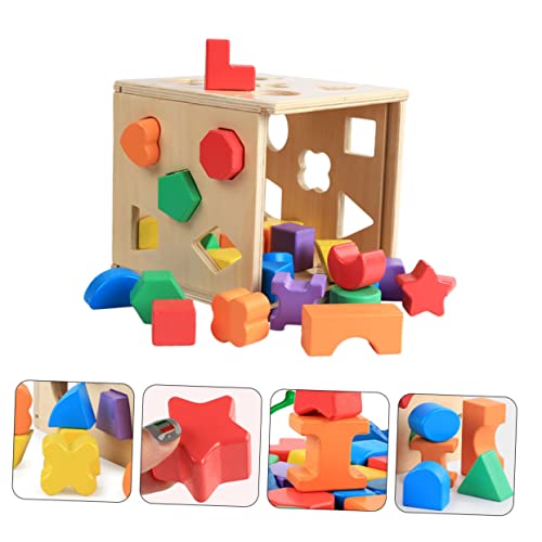 ifundom Holzbausteine Geometrisches Zuordnungsspielzeug Intelligenzspielzeug Fördert Hand Auge koordination und Farberkennung Montessori Stapelspiel für Frühe Bildung Jungen Mädchen von ifundom