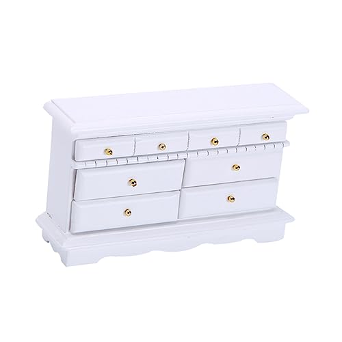ifundom Holzschrankmodell winziges Puppenhausschrank Heimdekoration Schlafzimmermöbel puppenstubenmöbel Dollhouse Furniture Puppenhausverzierungen Mikrolandschaftsmodelle hölzern Weiß von ifundom