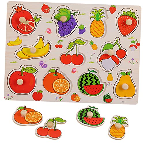 ifundom Holzspielzeug Für Lernspielzeug Zur Farberkennung Und Zuordnung Interaktive Hand Griffplatte Im Frucht Design Pädagogisches Montessori Für Kleinkinder Geschenkidee Für von ifundom